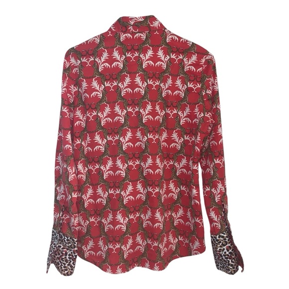Tizzie Womens Button Down Long-sleeve Jaguar leopard graphic print size M - Picture 6 of 12